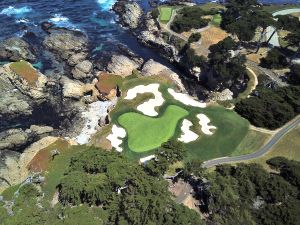 Cypress Point 15th Green Above Drone